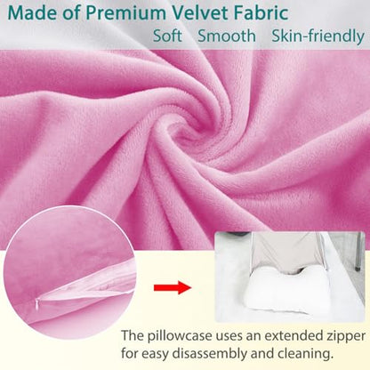 Shredded Memory Foam U Shaped Pregnancy Pillow with Cover - color: Purple
