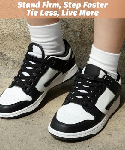 Stepace 2 Pairs Elastic Shoe Laces for Sneakers No Tie Shoelaces for Adults - color: Black
