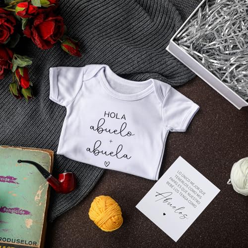 Shyyween 4 Pcs Hola Abuelos Pregnancy Announcement Reveal Set for Abuelos - style: Abuelos
