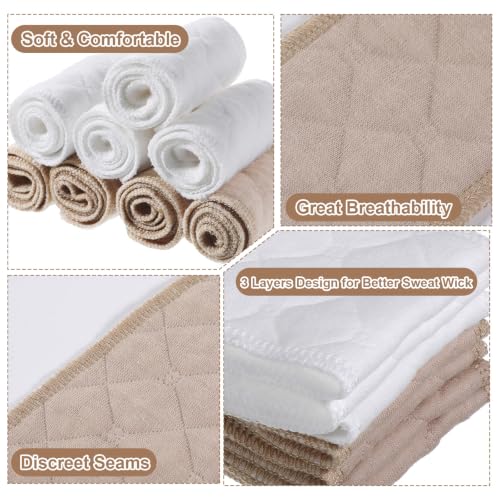 8 Pcs Under Breast Sweat Pads Washable Cotton Bra Liners for Sweat