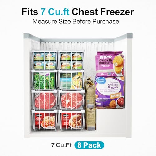 iSPECLE Freezer Organizer - Small Storage Baskets for 7 Cu.Ft, 3 Pack - color: 3-Pack White