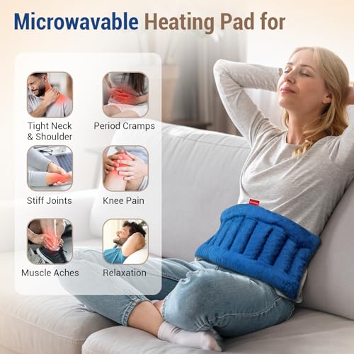Comfytemp Small Microwavable Moist Heating Pad for Back and Neck, 8" x 16" - size: 8"x16"