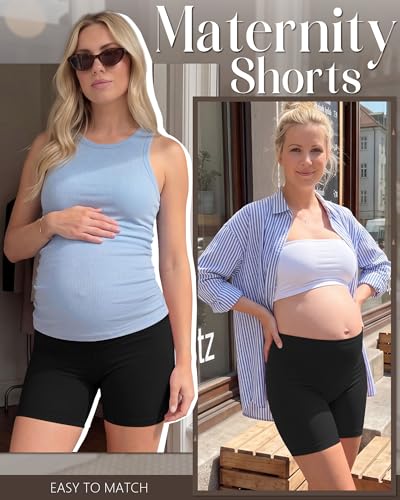 Ficerd 3 Pack Maternity Pajama Lounge Shorts - color: Black, Black, Black, size: X-Large