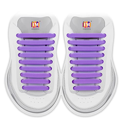 INMAKER No Tie Shoelaces for Adults and Kids, Elastic Shoe Laces - color: Purple, size: Kid Size