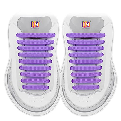 INMAKER No Tie Shoelaces for Adults and Kids, Elastic Shoe Laces - color: Purple, size: Kid Size