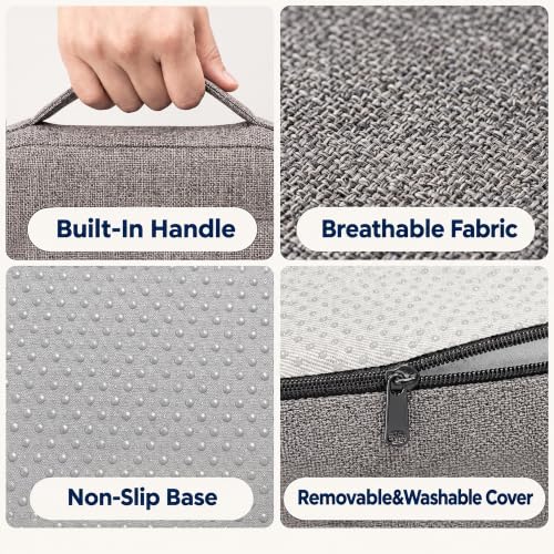 Gel Seat Cushion for Long Sitting, Office Chair Memory Foam Cushion, Gray - color: Grey