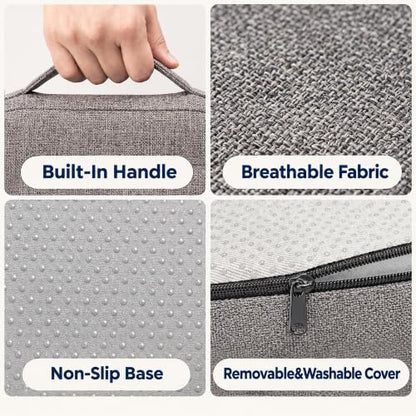 Gel Seat Cushion for Long Sitting, Office Chair Memory Foam Cushion, Gray - color: Grey