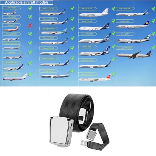 Adjustable 7-31" Airplane Seat Belt Extender - Universal Seat Belt Extender for Airplanes - FITS All Airlines in US Except Southwest 1