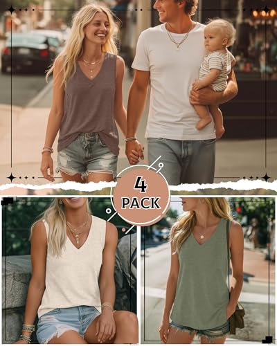 4 Pack Womens Nursing Tank Tops - color: Sage Green, Cream, Coffee, Light Khaki, size: Medium