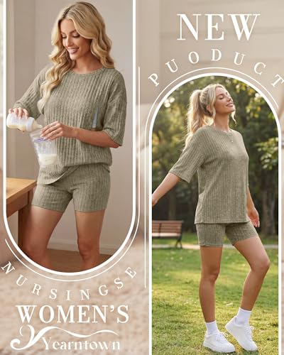 Women's Nursing 2 Piece Outfit Set - color: Khaki, size: XX-Large