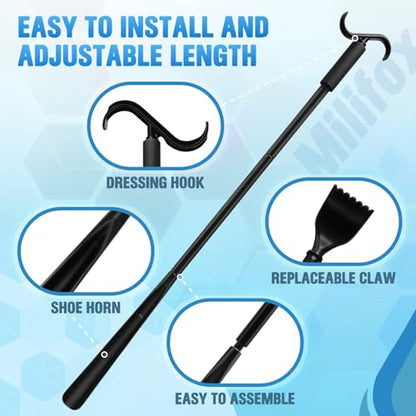 1 Pack 2 in 1 Long Dressing Stick and 3 Packs Adult Bibs Set