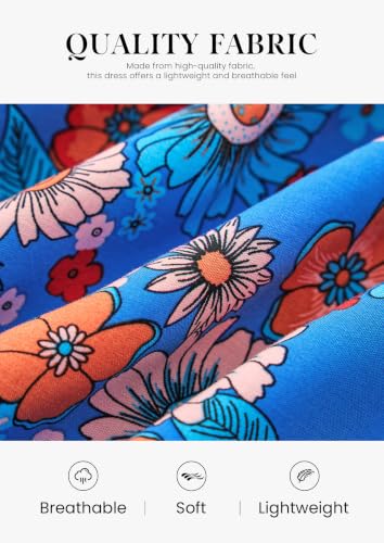 PRETTYGARDEN Summer Dresses for Women 2026 Beach Sun Dress - color: Blue, size: Medium