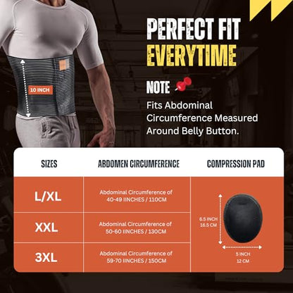Everyday Medical Plus Size Umbilical Hernia Belt for Women | Hernia Binder for Men | Navel, Ventral & Incisional | Abdominal Support | L/XL - size: Large/X-Large (Pack of 1)