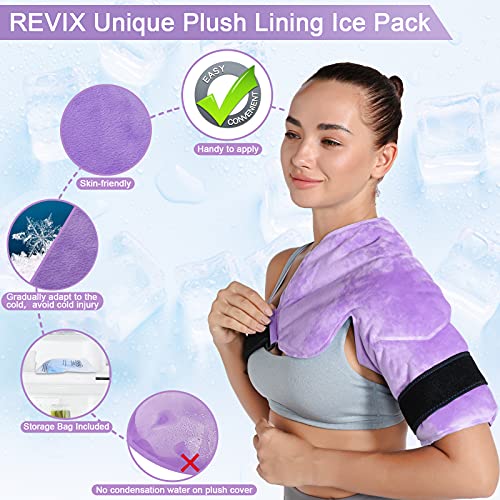 REVIX Shoulder Ice Pack and Extra Large Gel Cold Pack for Full Back Pain
