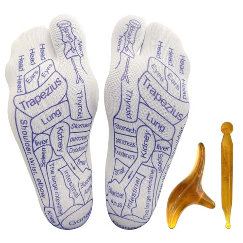 BIRDDIE Reflexology Socks Set with Tools Foot Massaging Socks(Woman) - size: Women