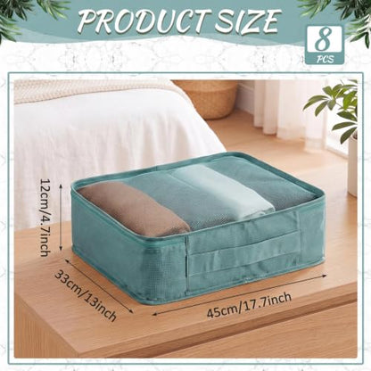 Silkfly 8 Pcs XL Packing Cube for Travel Luggage,Simple,Gray Blue - color: Gray Blue, size: Simple