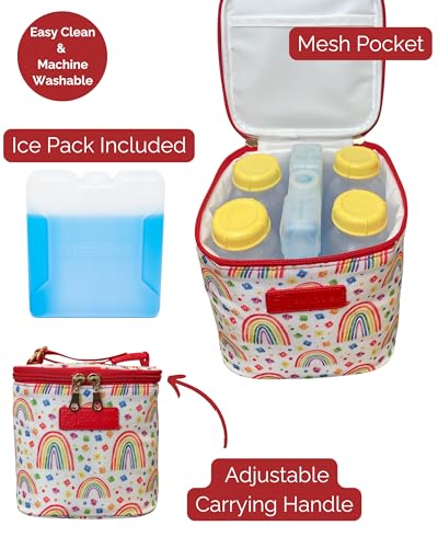 Sarah Wells Cold Gold Breastmilk Cooler with Ice Pack (Gray) - color: Rainbows