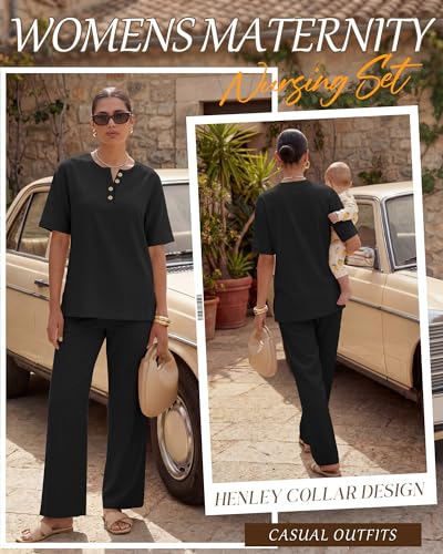 Women Maternity Nursing Set - color: Black, size: X-Large