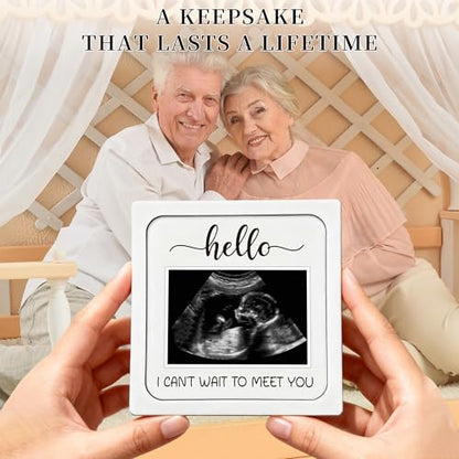 Baby Coming Soon Pregnancy Announcement Ultrasound Frame Keepsake Box Gift - color: white28