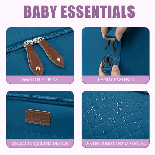 Tuwubi Diaper Bag Tote,Baby Diaper Bag with Pacifier Case - color: Teal, size: Medium