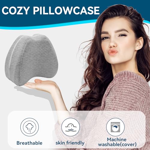Knee Pillow for Side Sleepers Hip Pain, Leg Pillow for Side Sleeping - size: Gray 1 Pack