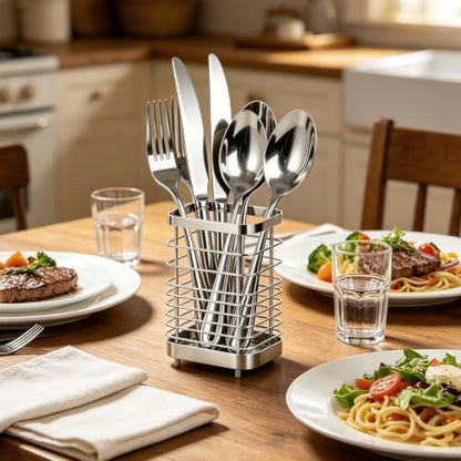 Utensil Holder, Stainless Steel Utensil Drying Rack for Kitchen Counter - color: Large, Silver