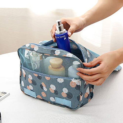 Sechunk Waterproof Travel Toiletry Bags Hanging Multi-function Cosmetic Bag Makeup Bag for Women - color: black_Flamingo