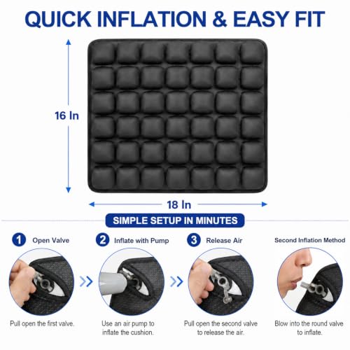 Airplane Seat Cushion, Inflatable Travel Cushion for Long Flights