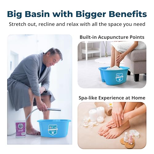 Extra Large Foot Soaking Tub, Sturdy Foot Bath Basin, Pedicure Bowl - Blue - color: Blue Foot Basin