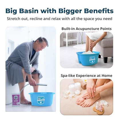 Extra Large Foot Soaking Tub, Sturdy Foot Bath Basin, Pedicure Bowl - Blue - color: Blue Foot Basin
