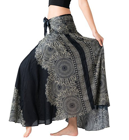 Long Skirts for Women Maxi Boho Skirt - color: Hippierose Black, size: 20-24 Plus