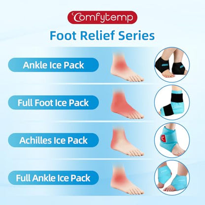 Comfytemp Ankle Ice Pack Wrap for Sprained Ankles, Plantar Fasciitis, 2pcs - color: Black, size: Standard