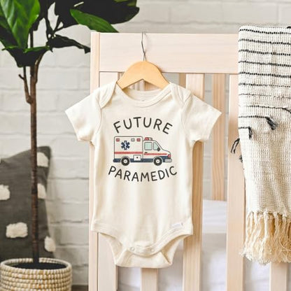 Future Paramedic Ambulance Baby Reveal Bodysuit (0-3 Months, Natural)