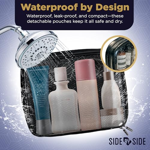 SIDE BY SIDE Hanging Toiletry Bag for Men, Travel Dopp Kit & Shaving Kit