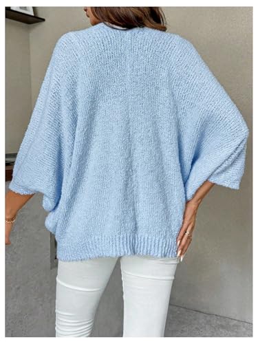 Milumia Women's Maternity Twist Front Sweater Oversized Pregnancy Cardigan - color: Light Blue, size: Medium
