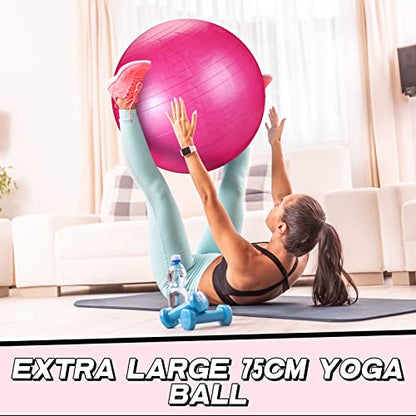 Jerify 3 Pcs Yoga Ball with Pump and Plug for Pregnancy Pilates