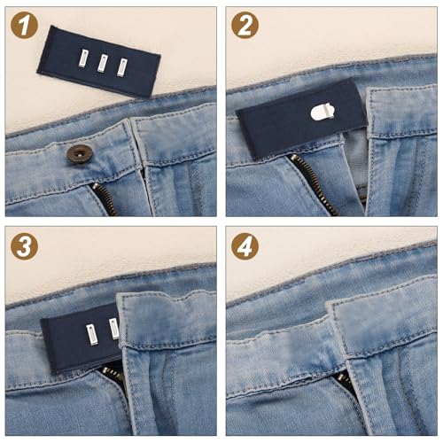 uxcell 4Pcs Hook Extenders for Pants, Adjustable Jeans Extenders for Women Men Pant Trousers Jeans (White, 3.2x1.4inch) - color: White
