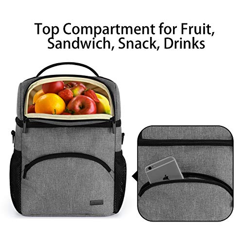 Teamoy 2 Layers Breastmilk Cooler Bag with Ice Pack for Working Moms, Gray - color: Gray