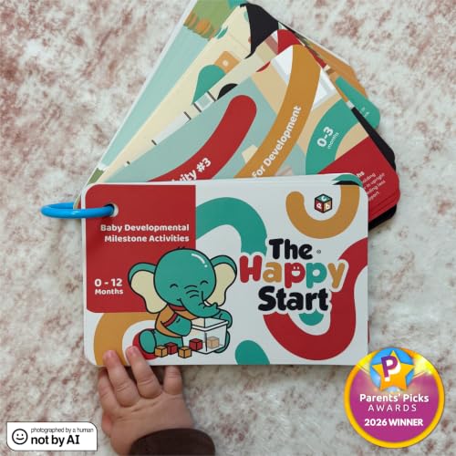 Happy Start Award-Winning Activity Cards, Baby Milestone Cards, 0-12 Months