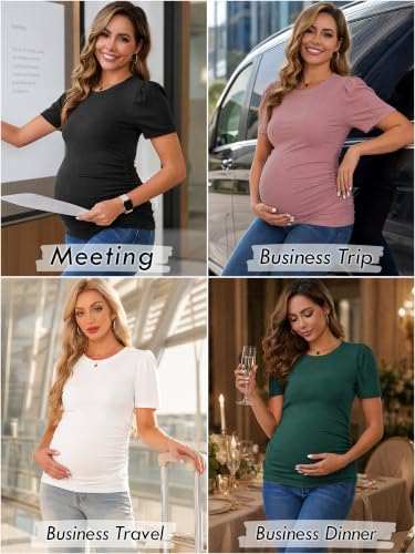 Maternity Work Tops Business Blouse Office - color: Pink, size: Medium