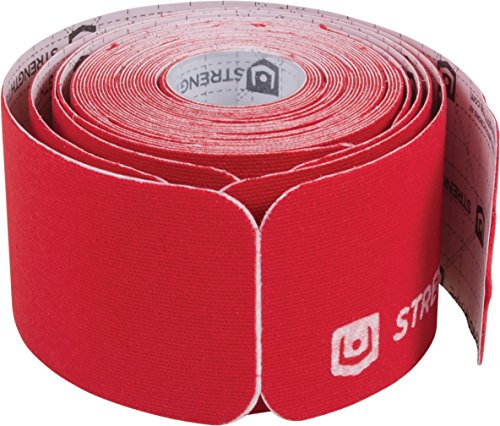 StrengthTape Kinesiology Tape - 5M Precut K Tape Roll - Premium Athletic Tape - Support and Prevent Injuries - Multiple Colors Available - color: Red