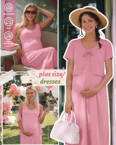 2 Piece Dress Sets for Women Fall Casual Dresses - color: Pink, size: X-Large