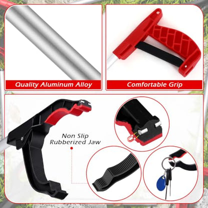 Sabary 20 Pcs 30" Grabber Reacher Tool Trash Pickers Bulk, Red - color: Red