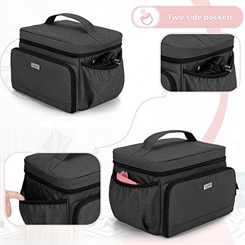 LUXJA Breast Pump Bag Compatible with Spectra S1 and S2, Black - color: Black