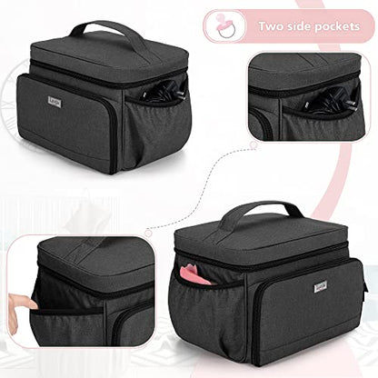 LUXJA Breast Pump Bag Compatible with Spectra S1 and S2, Black - color: Black