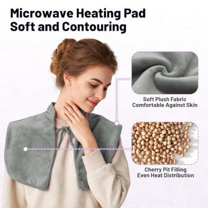 SPRING SEAON Microwavable Neck Heating Pad for Shoulders, Back and Chest - color: Gray