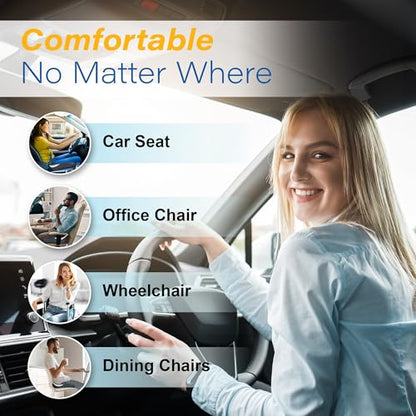 Allaboutsla Car Seat Cushion for Driving, Car Seat Pillow for Short Drivers - color: Gray