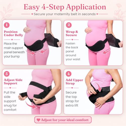 Vive Pregnancy Belly Support Band for Women - Maternity Belt - Cozy Brace - size: Medium