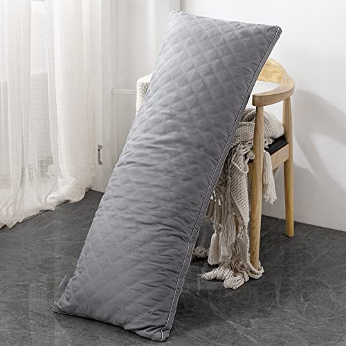Leeden Body Pillow Insert 20 x 54 for Side Sleepers Grey Support - color: Grey
