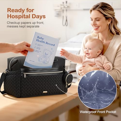 Lekesky Diaper Bag Tote, Large Diaper Bags Waterproof